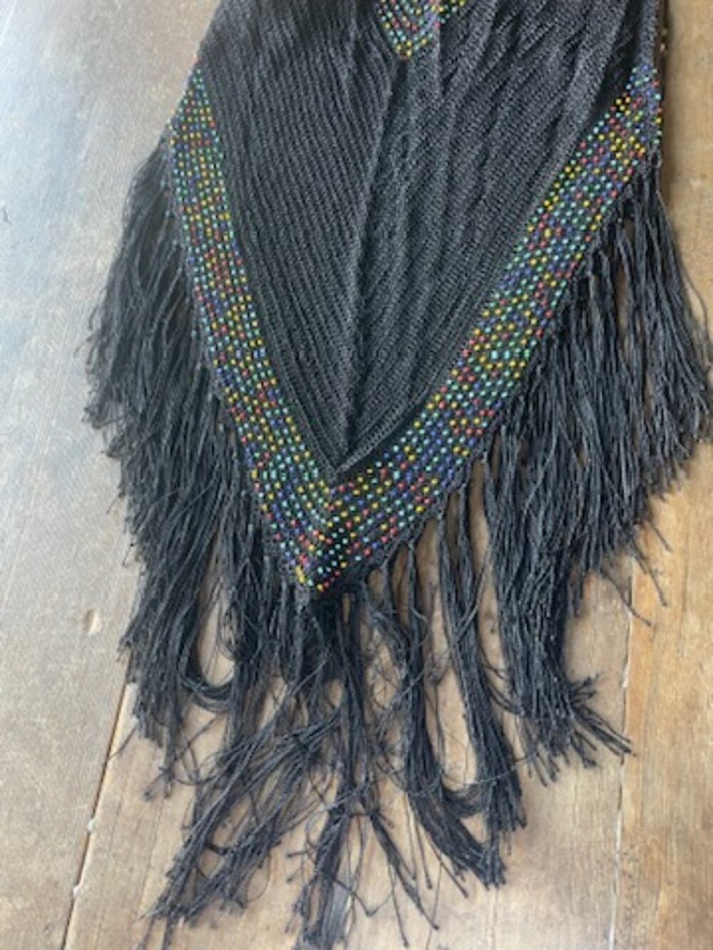 Vintage Knit Mesh Maxi Dress with Beading and Fringe   I   Size  M - Picture 11 of 13